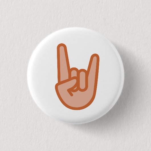 Cool Rock on Hand Emoji Ronde Button 3,2 Cm (Voorkant)