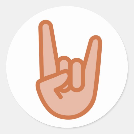 Cool Rock on Hand Emoji Ronde Sticker (Voorkant)