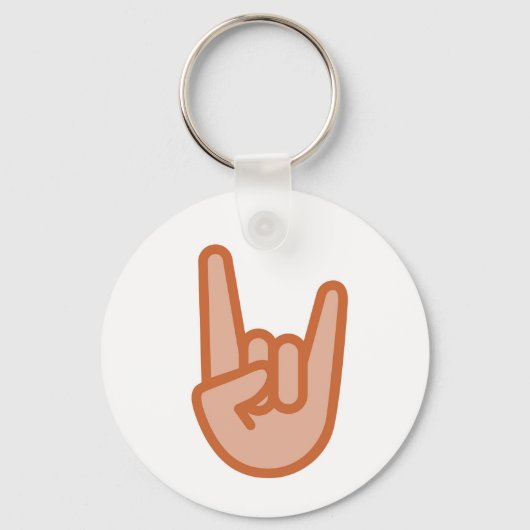 Cool Rock on Hand Emoji Sleutelhanger (Voorkant)