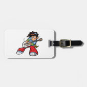 Cool Rock Star Gitarist Fun Musician Bagagelabel (Voorkant horizontaal)