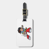 Cool Rock Star Gitarist Fun Musician Bagagelabel (Voorkant verticaal)