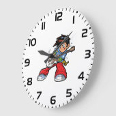 Cool Rock Star Gitarist Fun Musician Grote Klok (Hoek)