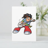 Cool Rock Star Gitarist Fun Musician Kaart (Staand voorkant)