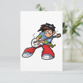 Cool Rock Star Gitarist Fun Musician Kaart