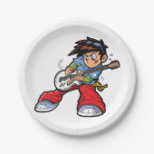 Cool Rock Star Gitarist Fun Musician Papieren Bordje (Voorkant)