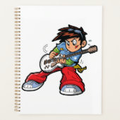 Cool Rock Star Gitarist Fun Musician Planner (Voorkant)