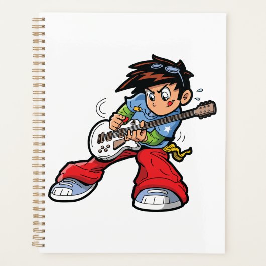 Cool Rock Star Gitarist Fun Musician Planner (Voorkant)