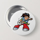 Cool Rock Star Gitarist Fun Musician Ronde Button 7,6 Cm (Voorkant /achterkant)