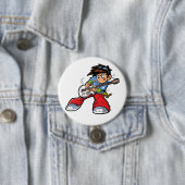 Cool Rock Star Gitarist Fun Musician Ronde Button 7,6 Cm (In situ)