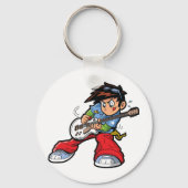 Cool Rock Star Gitarist Fun Musician Sleutelhanger (Achterkant)