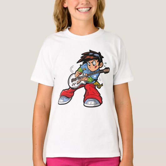 Cool Rock Star Gitarist Fun Musician T-shirt (Voorkant)