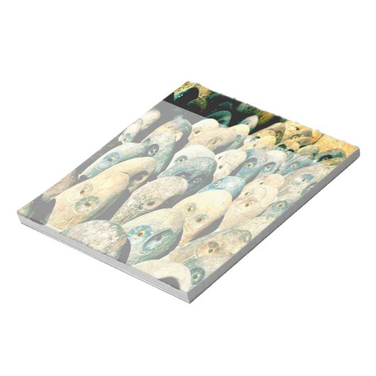 Cool Rock Stone Owl Facs met ogen Notitieblok (Linkerzijde)