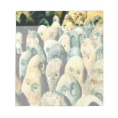 Cool Rock Stone Owl Facs met ogen Notitieblok (Voorkant)