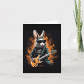 Cool Rocker Bunny voor Pasen en gitaristen met E Kaart (Voorkant)