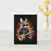 Cool Rocker Bunny voor Pasen en gitaristen met E Kaart (Gele Bloem)