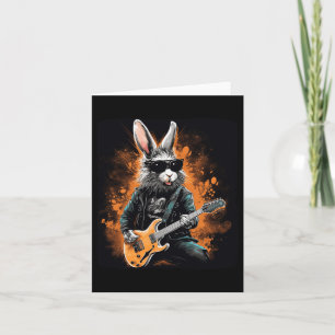 Cool Rocker Bunny voor Pasen en gitaristen met E Kaart