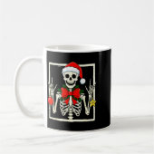 Cool Rocker Skeleton Santa Hat Christmas Punk Rock Koffiemok (Links)