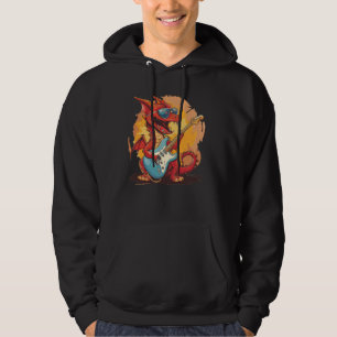 Cool rocking Dragon met zonnebril en elektrische G Hoodie