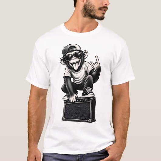 Cool Rockstar Aap T-shirt (Voorkant)