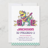 Cool Rockstar T-Rex Dinosaur kinderen Birthday Kaart (Voorkant)