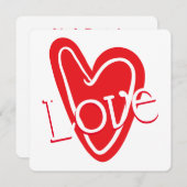 Cool Rode Hart Met LIEFDE Kaart (Voorkant / Achterkant)