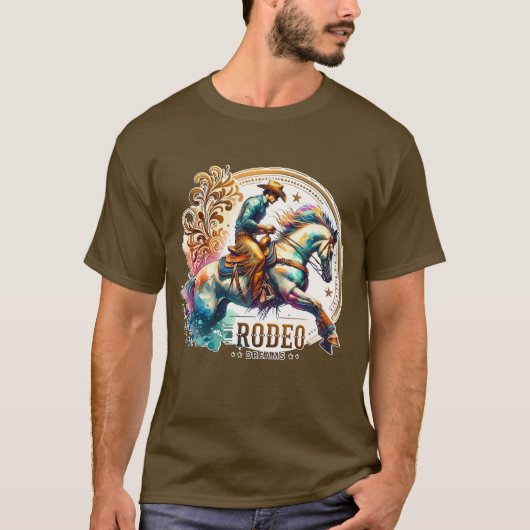 Cool Rodeo droomt van Cowboy Western T-shirt (Voorkant)