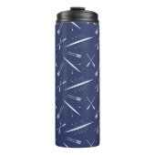 Cool Roeien Club Boten en riemen Patterned Thermosbeker (Voorkant)