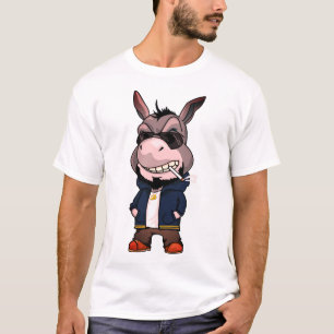 Cool Roken Ezel Dier Cartoon T-shirt
