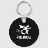 Cool Roll Model _ Funny Handicapped Person Wheelch Sleutelhanger (Voorkant)