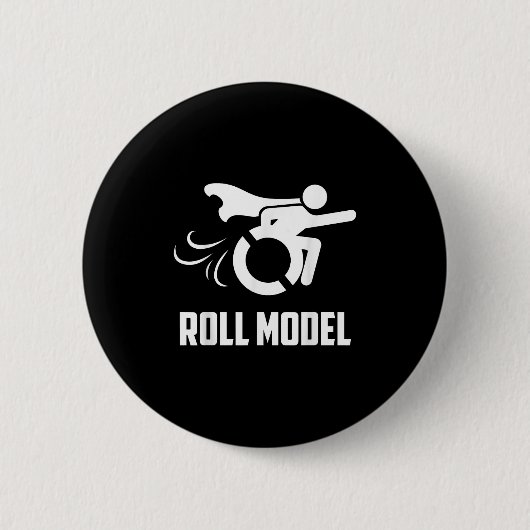 Cool Roll Model _ Grappige Gehandicapte Persoon Ro Ronde Button 5,7 Cm (Voorkant)