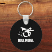 Cool Roll Model _ Grappige Gehandicapte Persoon Ro Sleutelhanger (Voorkant)