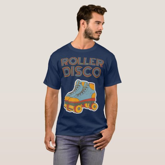 Cool Roller Disco Retro party 70 en 80's T-shirt (Voorkant volledig)