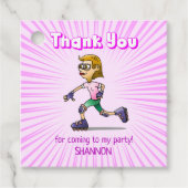 Cool Roller Schaatsen Meisje Bedankjes Labels (Voorkant)