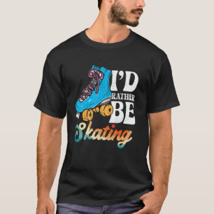 Cool Rolschaatsen Schaats Meisje jaren 1970 Retro T-shirt