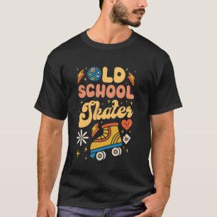 Cool Rolschaatsen Schaats Meisje jaren 1970 Retro T-shirt