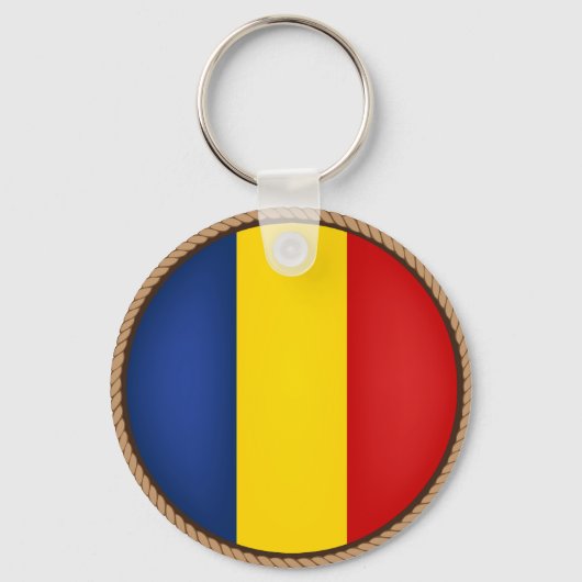 Cool Romania Flag Seal Sleutelhanger (Voorkant)