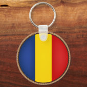 Cool Romania Flag Seal Sleutelhanger (Voorkant)