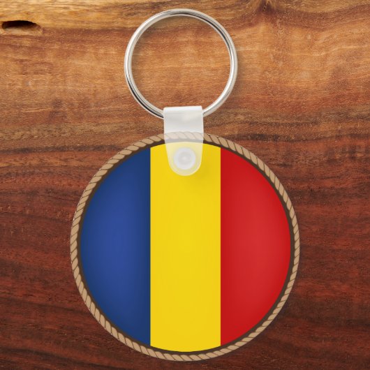 Cool Romania Flag Seal Sleutelhanger (Voorkant)