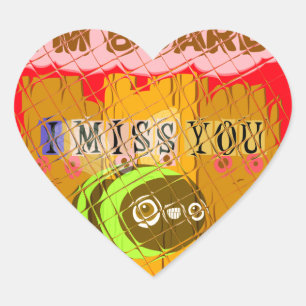 Cool Romantic Funny, ik mis je dat ik gestreden be Hart Sticker