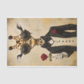 Cool Romantische Giraffe + Red Rose AH2 Decoupage Tissuepapier (Voorkant)