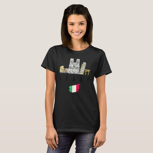 Cool Rome Italy Colosseum Souvenir Graphic T - shi T-shirt (Voorkant volledig)