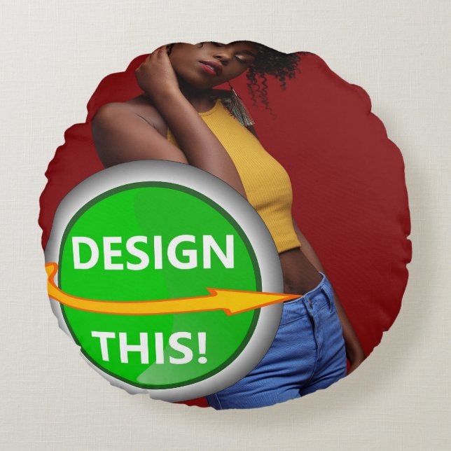 COOL! Rond Sierkussen 16" polyester - Aanpassen Kussen (Voorkant)