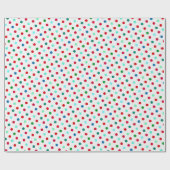 Cool Rood Blauw Groen en Blauwgroen Polka Dot Patt Cadeaupapier (Vlak)