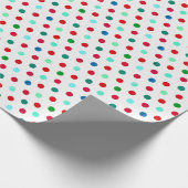 Cool Rood Blauw Groen en Blauwgroen Polka Dot Patt Cadeaupapier (Hoek)