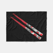 Cool Rood Houten Eetstokjes Kostuum Fleece Deken (Voorkant (Horizontaal))