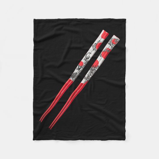 Cool Rood Houten Eetstokjes Kostuum Fleece Deken (Voorkant)