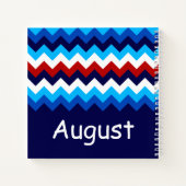 Cool Rood Wit Blauw Chevrons Custom Klein Notitieb Notitieboek (Achterkant)