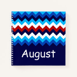 Cool Rood Wit Blauw Chevrons Custom Klein Notitieb Notitieboek
