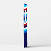Cool Rood Wit Blauw Chevrons Monogram Telefoon Cas Case-Mate iPhone Case (Achterkant / Links)