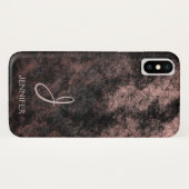 Cool Roos Gold Folie en Black Pattern Monogram Case-Mate iPhone Case (Achterkant (horizontaal))